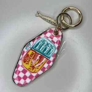 Piper K Sardine Can Print Keychain & Bag Charm – Pink Checkered (NIB)